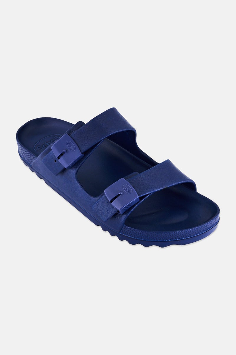 Scholl أحذية شريحة قابلة للتعديل للرجال بتصميم باهيا البيولوجي، Navy - Image 1